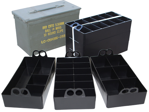 Mtm Ammo Can Organizer For 50cal Blk 3pk