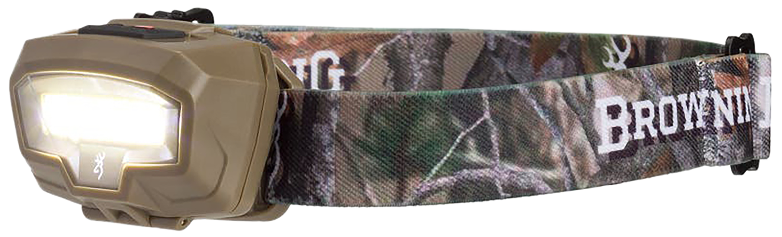 Browning Night Gig Headlamp 485 Lumen FDE Wide Angle 25 Yard Beam Red Strobe