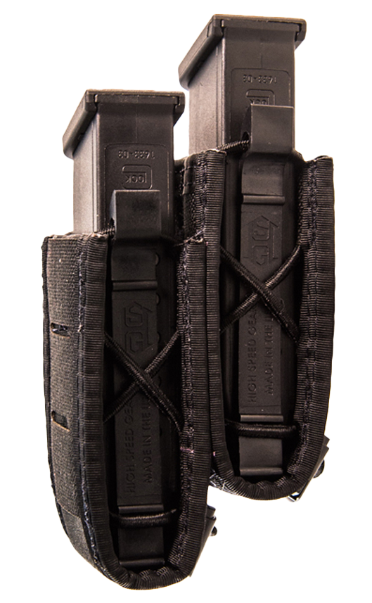 Duty Staggered Double Pistol TACO Pouch U-MOUNT - 41PS02BK