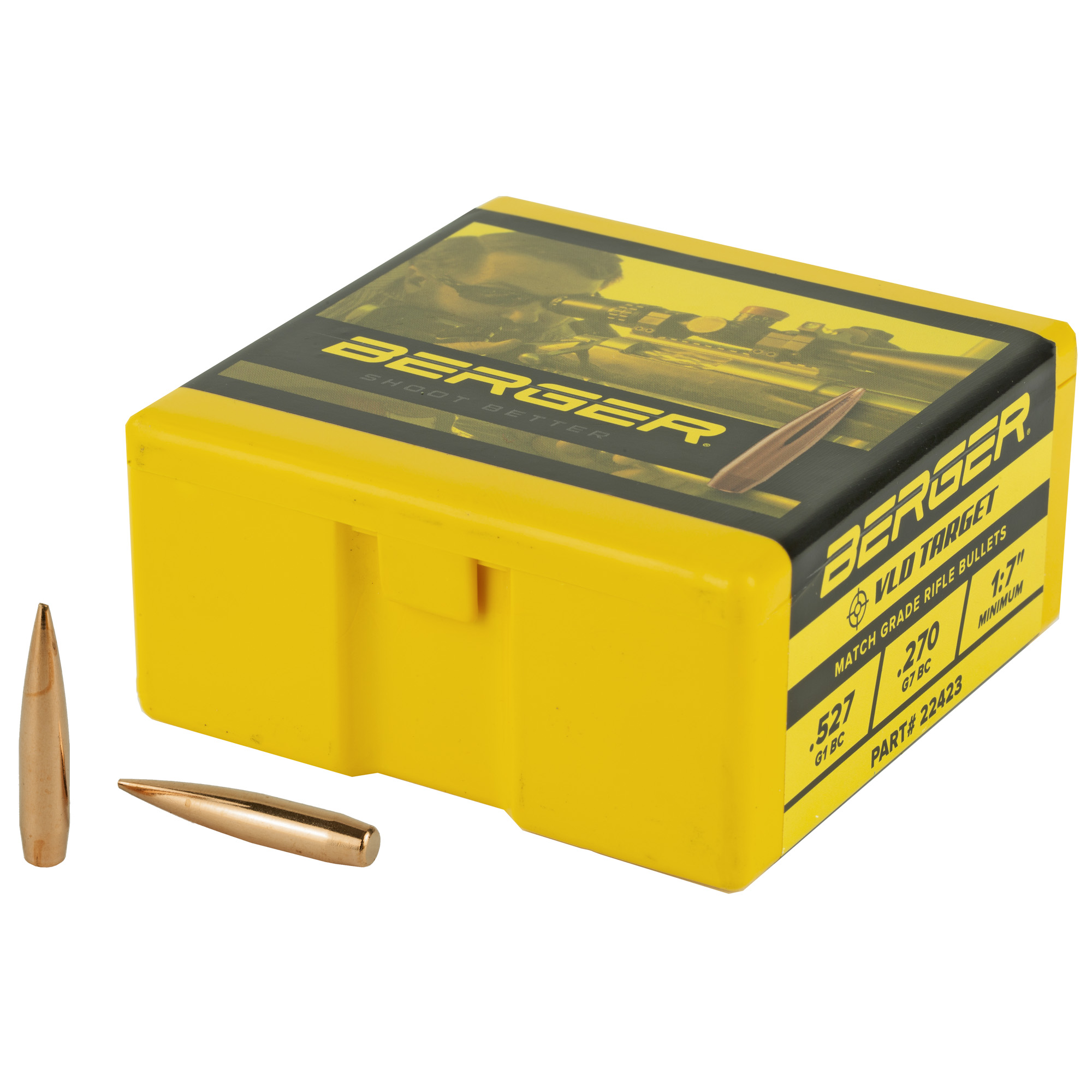 Berger Match Grade Target Bullets .22 cal .224" 90 gr VLD TARGET 100/box