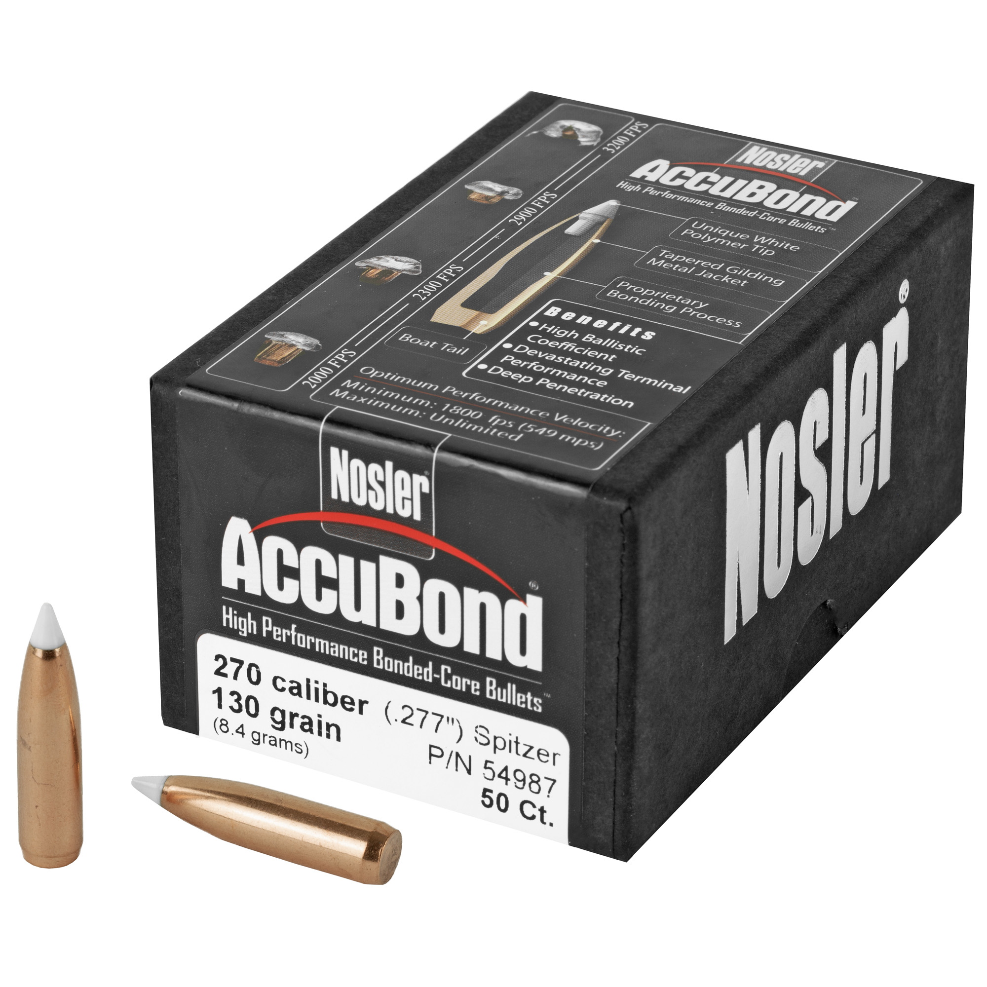 Nosler AccuBond Bullets .270 cal .277" 130 gr SBT-ACB 50/ct