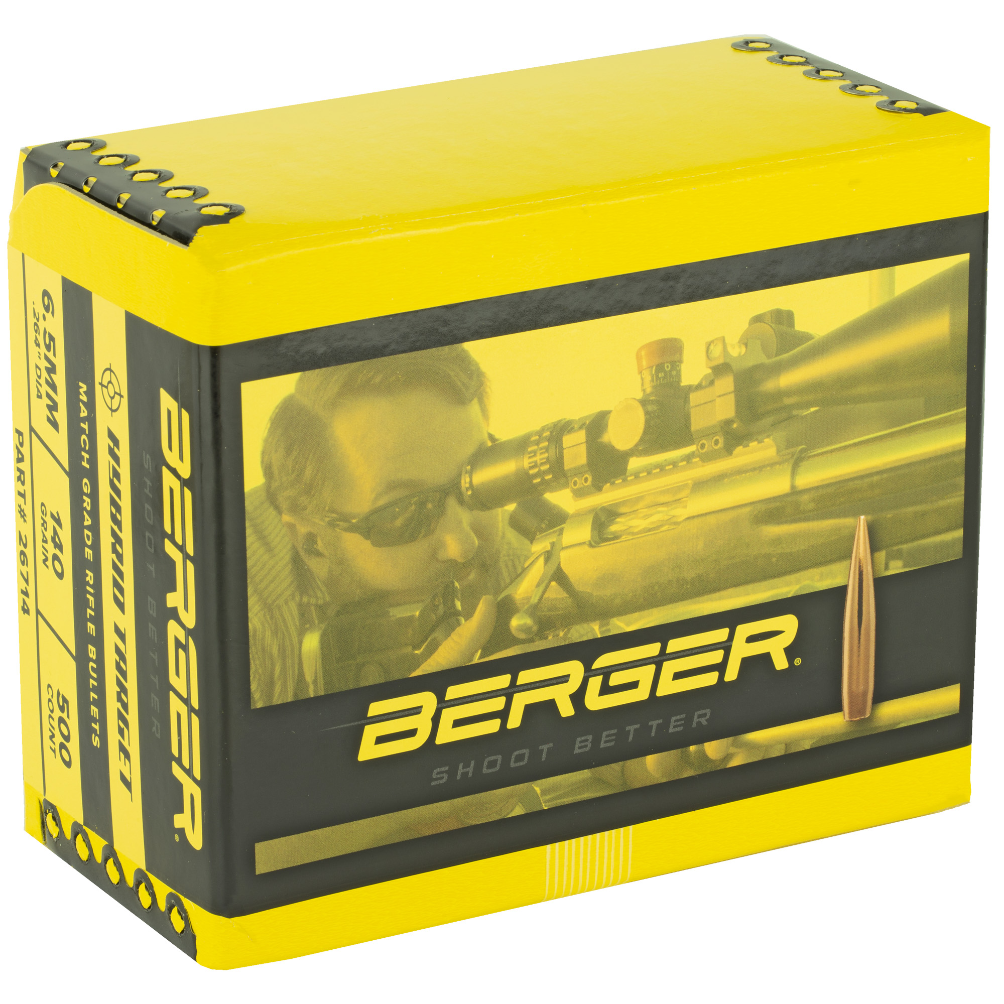 Berger Match Grade Target Bullets 6.5mm .264" 140 gr HYBRID TARGET 500/ct