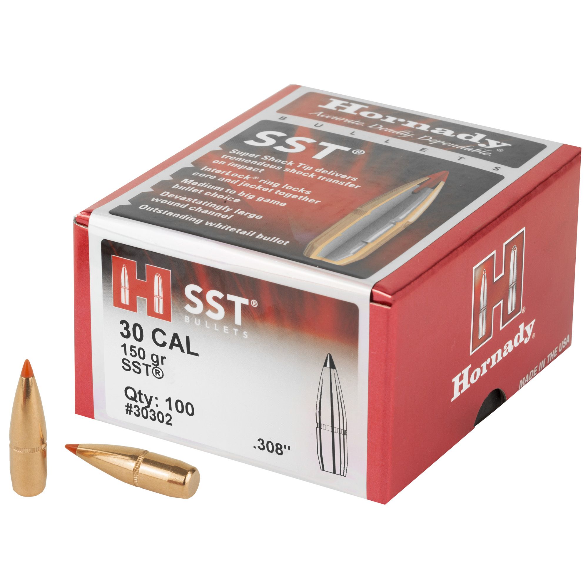 Hornady SST Bullets .30 cal .308" 150 gr SST 100/ct