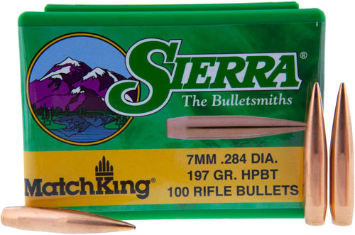 Sierra MatchKing Rifle Bullets 7mm/.284 cal .284" 197 gr HPBT Match 100/ct