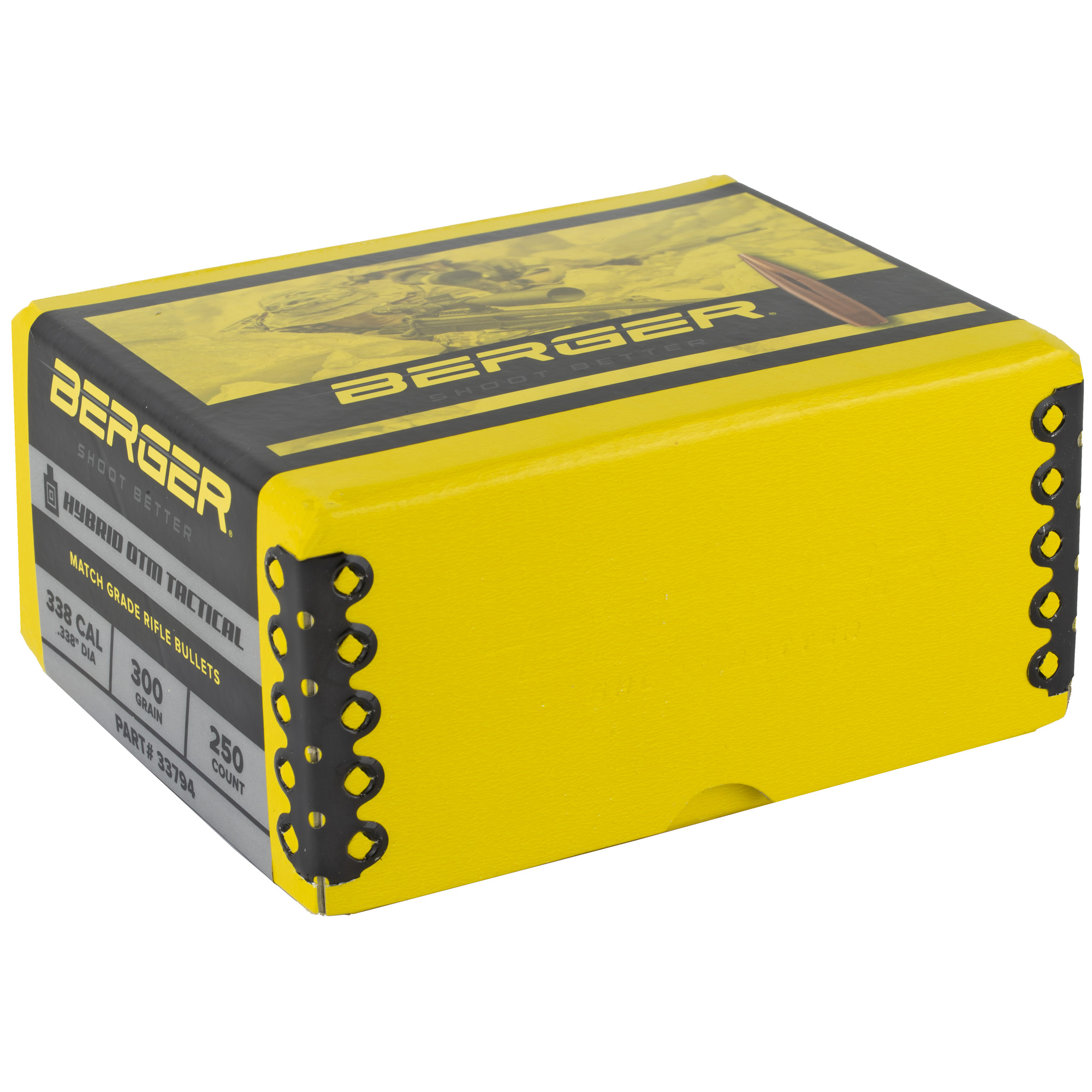 Berger Match Grade Tactical Bullets .338 cal .338" 300 gr HYBRID OTM TACTICAL 250/ct