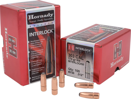 Hornady InterLock Bullets .303 cal .312" 174 gr RN 100/ct