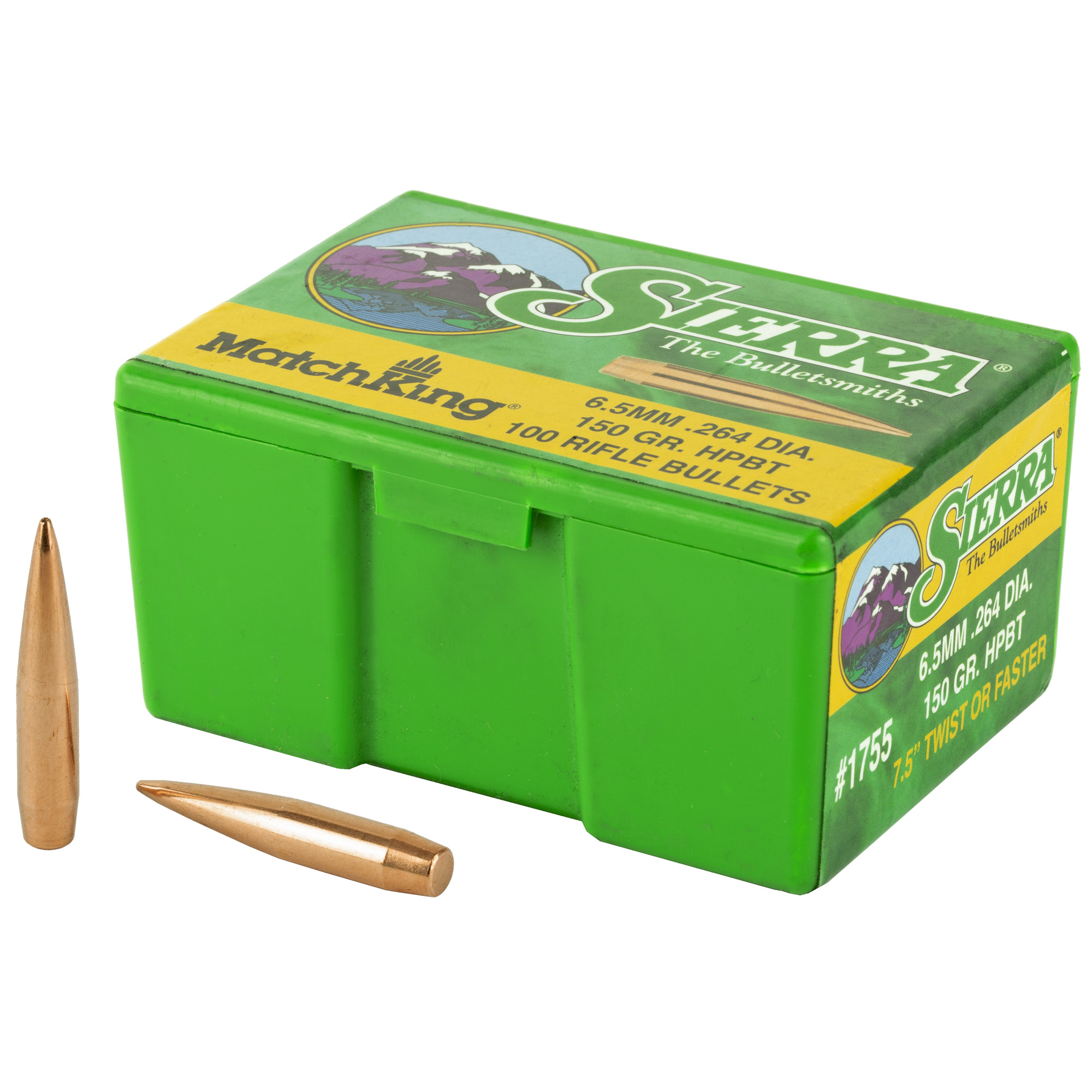 Sierra Matchking Bullets 6.5mm/.264 cal .264" 150 gr. HPBT Match 100/ct