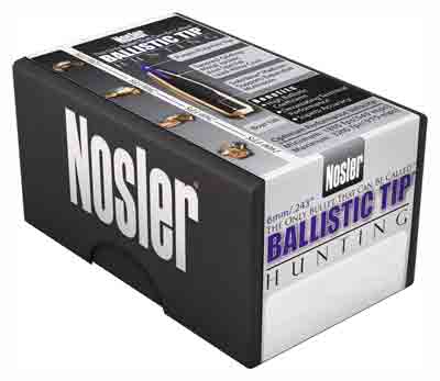 Nosler Ballistic Tip Hunting Bullets 6mm .243" 90 gr SBT-BTIP 50/ct