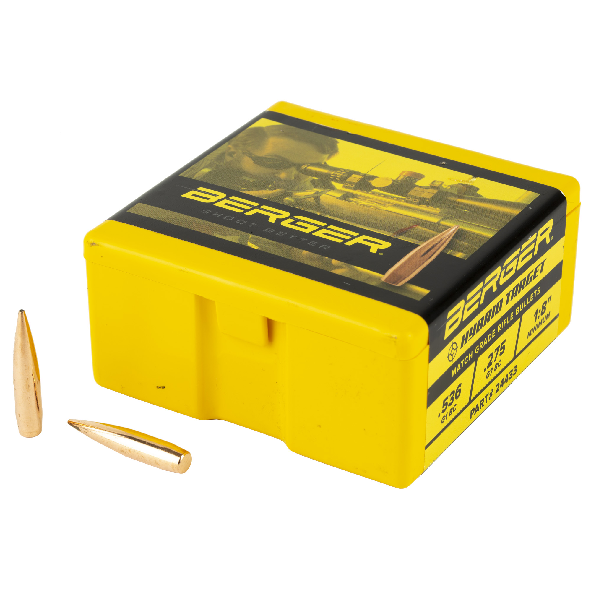 Berger Match Grade Target Bullets 6mm .243" 105 gr HYBRID TARGET 100/box
