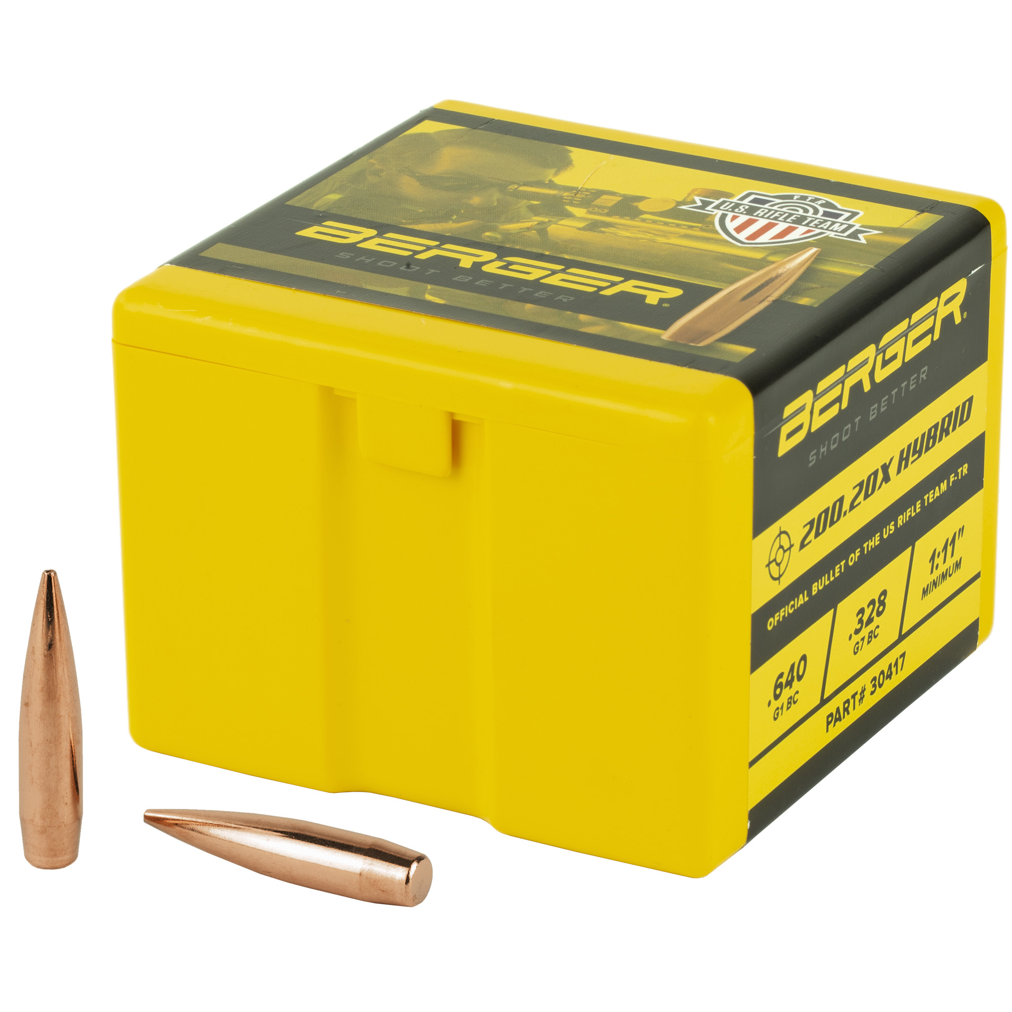 Berger Match Grade Target Bullets .30 cal .308" 200.20X gr Hybrid Target 100/ct