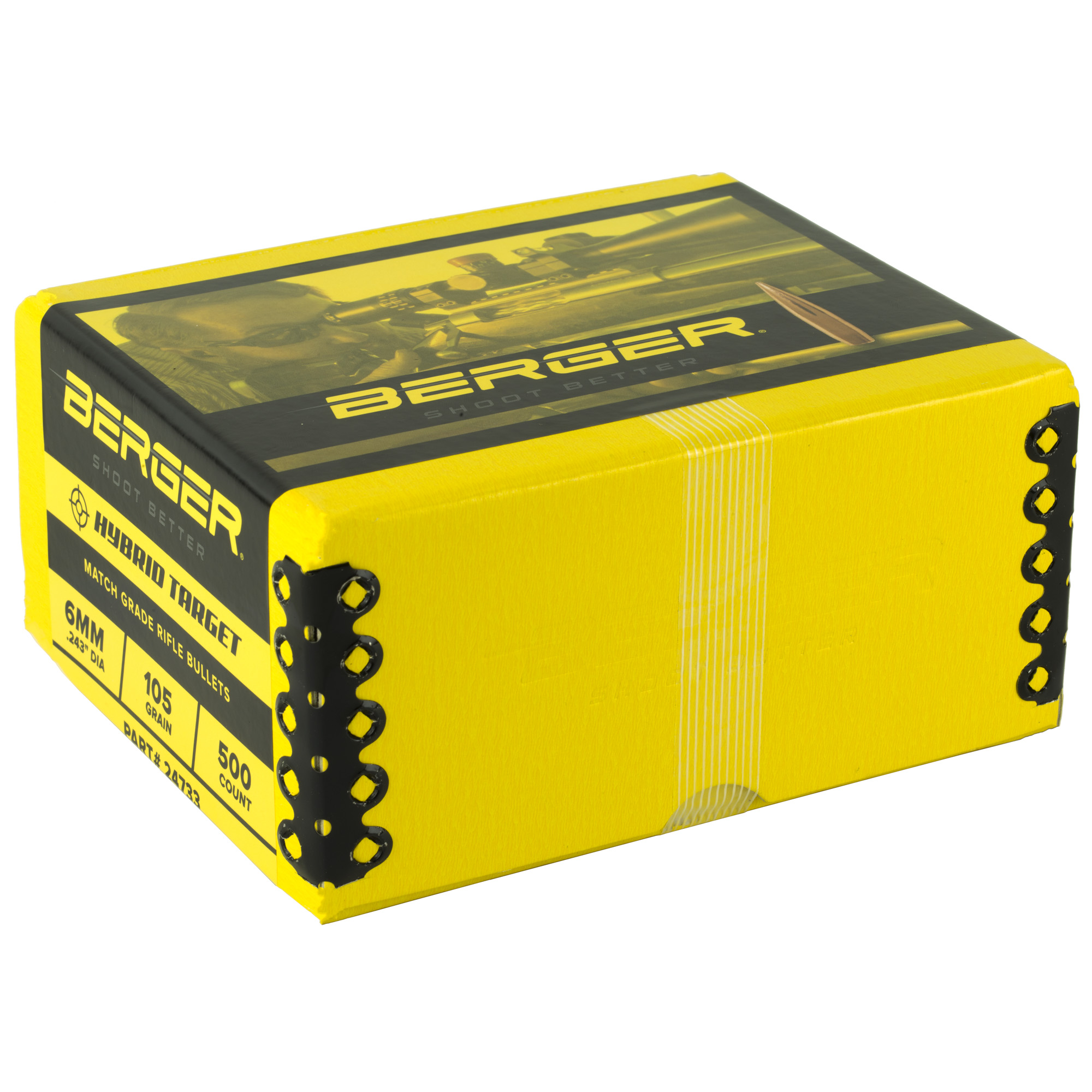 Berger Match Grade Target Bullets 6mm .243" 105 gr HYBRID TARGET 500/ct