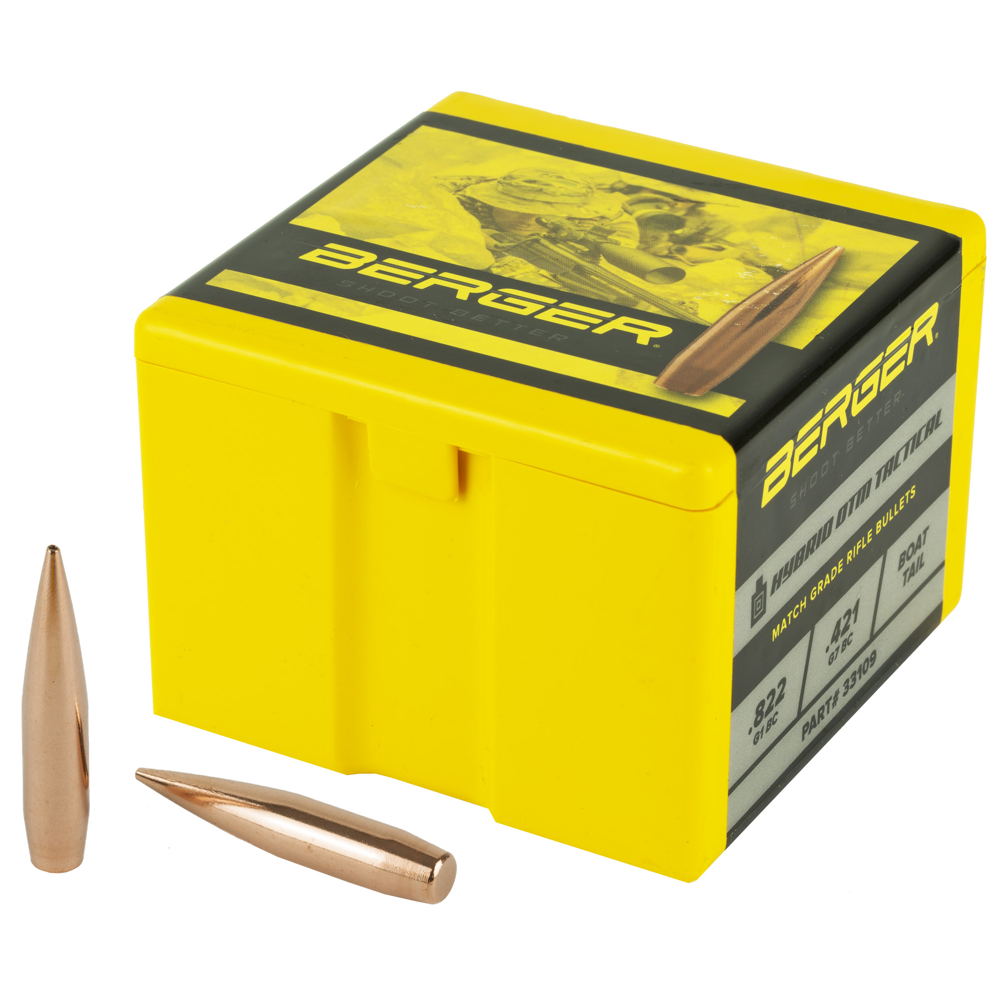 Berger Match Grade Tactical Bullets .338 cal .338" 300 gr HYBRID OTM TACTICAL 100/box