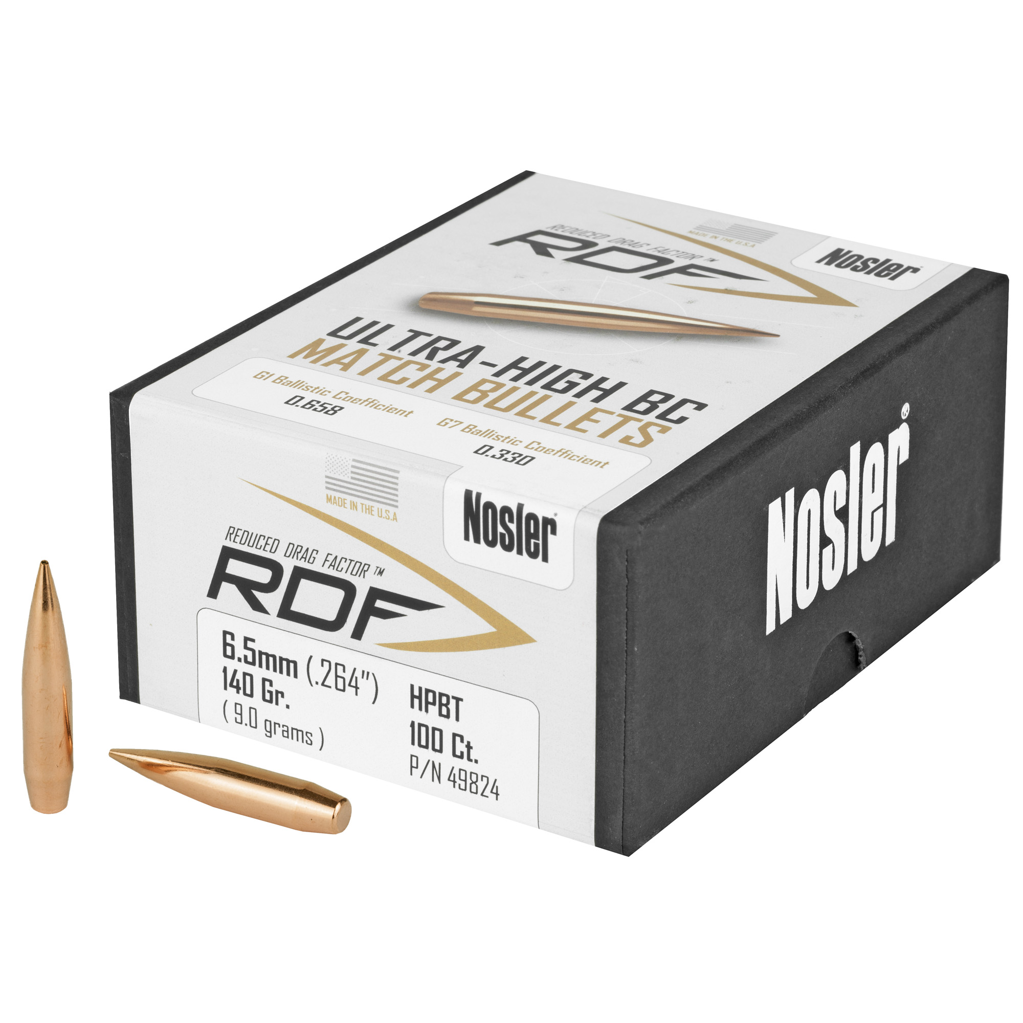 Nosler RDF Match Bullets 6.5mm .264" 140 gr HPBT 100/ct