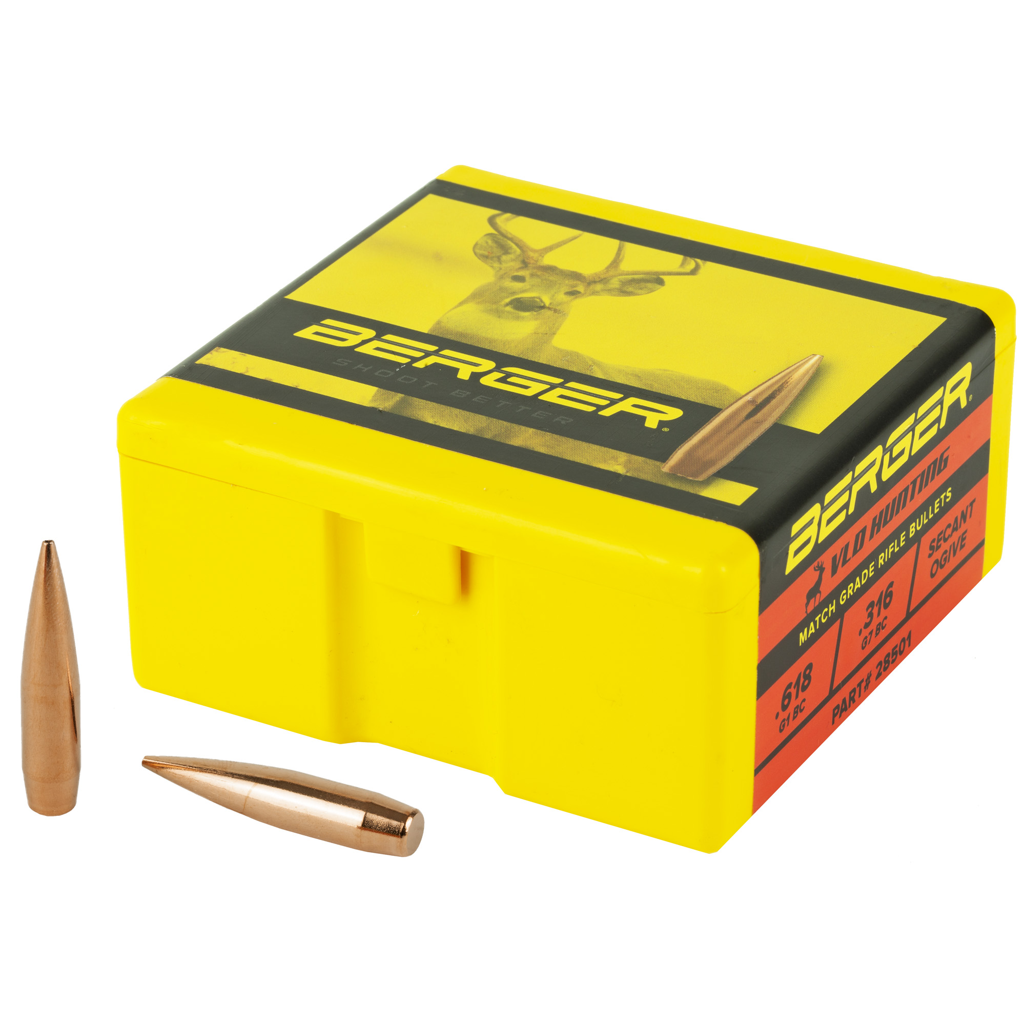 Berger Match Grade Hunting Bullets 7mm .284" 168 gr VLD HUNTER 100/box