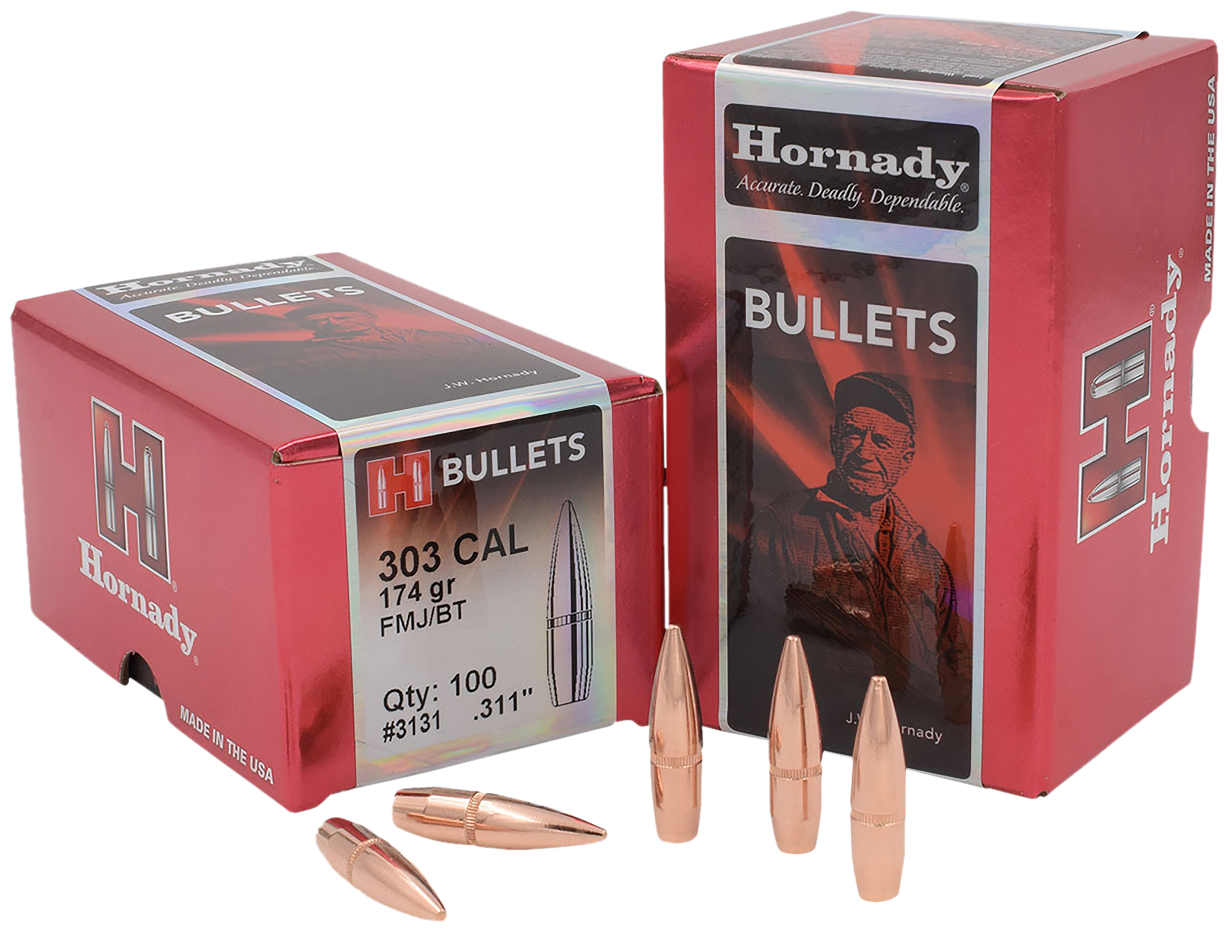 Hornady Traditional / FMJ Rifle Bullets .303 cal .3105 174 gr FMJ-BT 100/ct