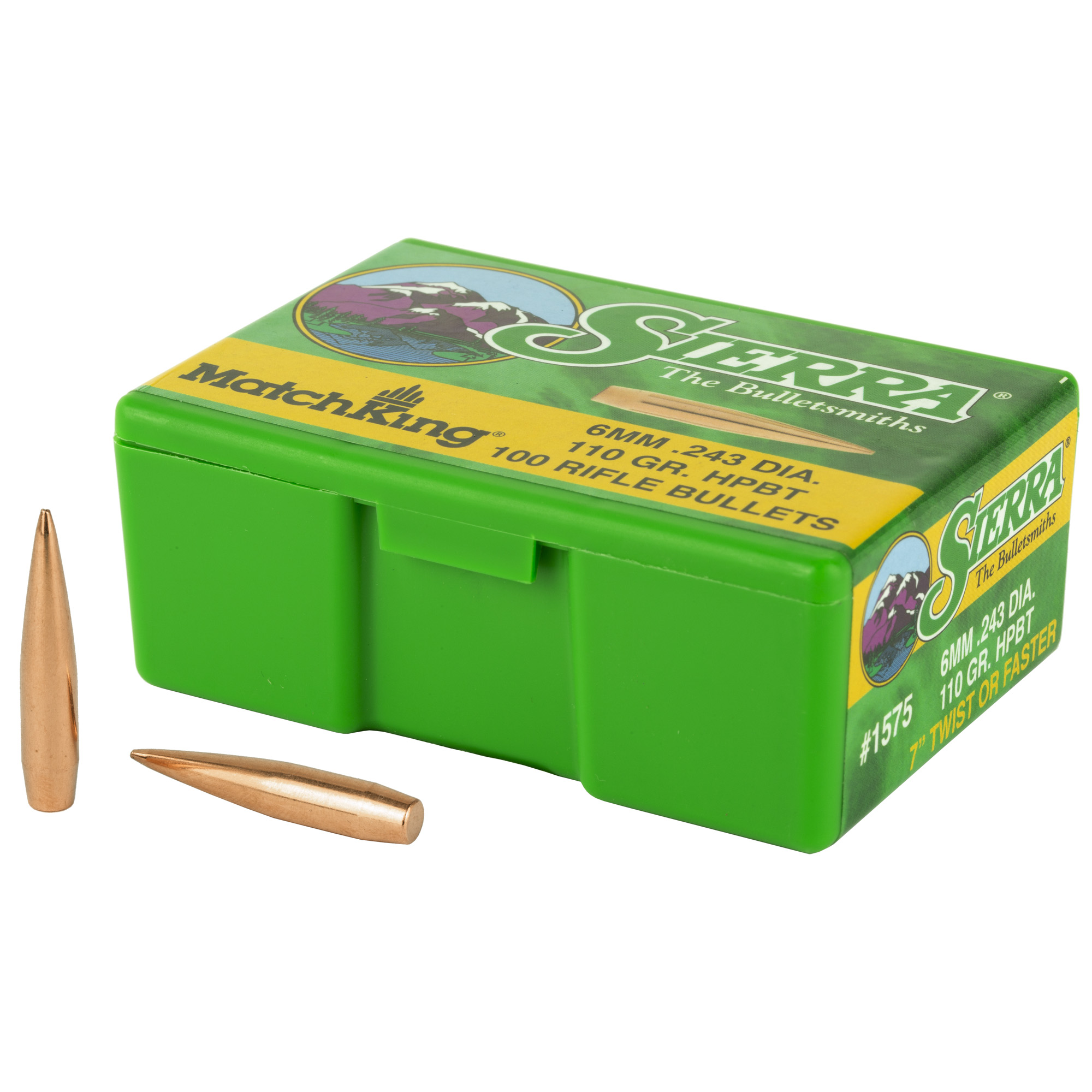 Sierra MatchKing Rifle Bullets 6mm/.243 cal .243" 110 gr HPBT Match 100/ct