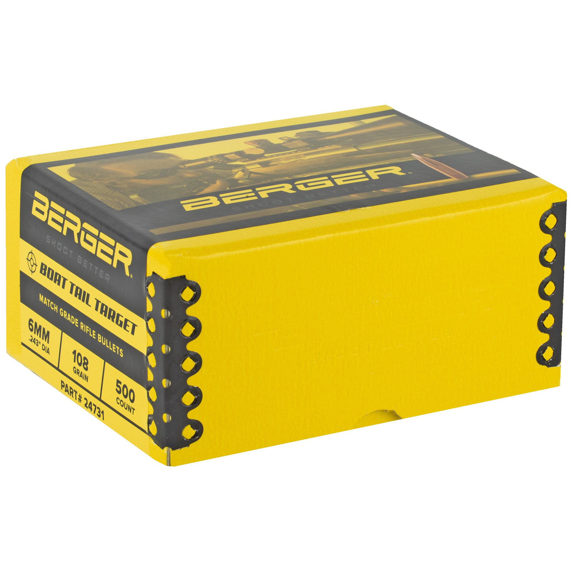 Berger Match Grade Target Bullets 6mm .243" 108 gr BT TARGET 500/ct
