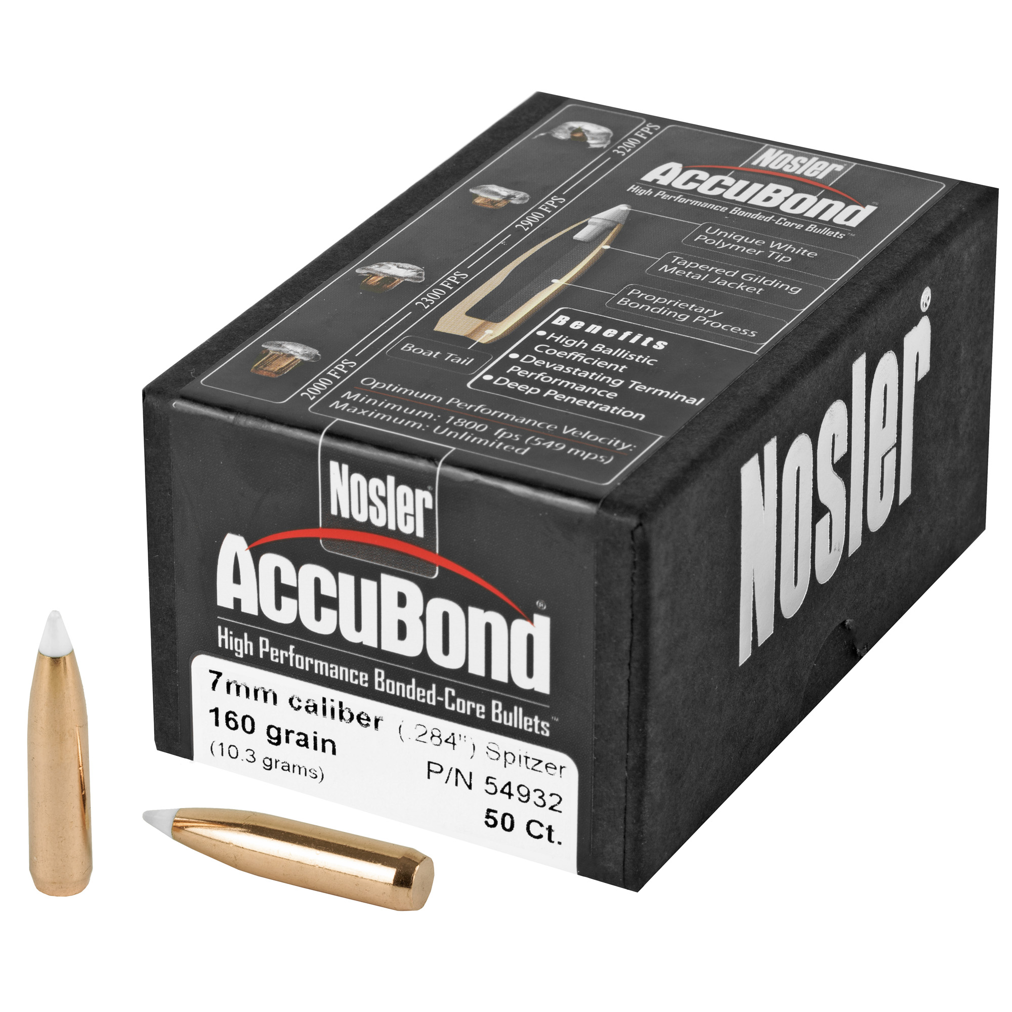 Nosler AccuBond Bullets 7mm .284" 160 gr SBT-ACB 50/ct