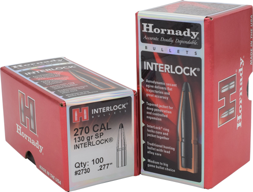 Hornady InterLock Bullets .270 cal .277" 130 gr SP 100/ct