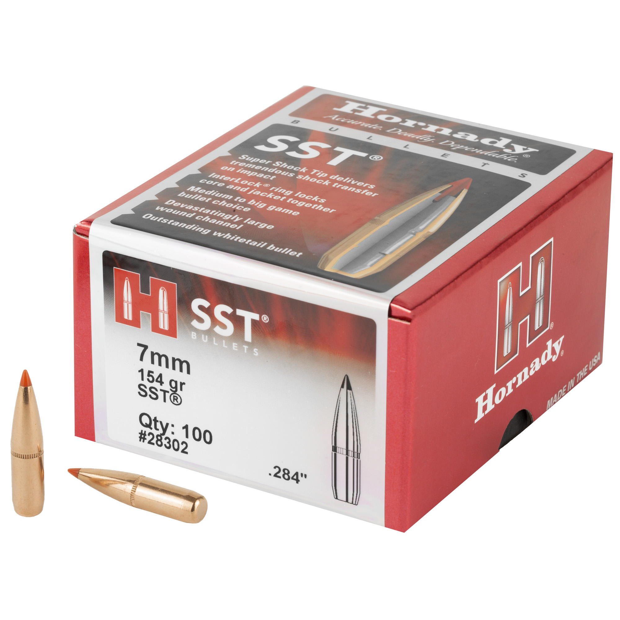 Hornady SST Bullets 7mm .284" 154 gr SST 100/ct