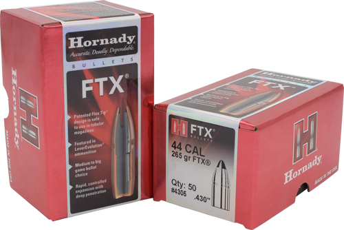 Hornady FTX Rifle Bullets .44 cal .430" 265 gr FTX (444 Marlin) 50/ct