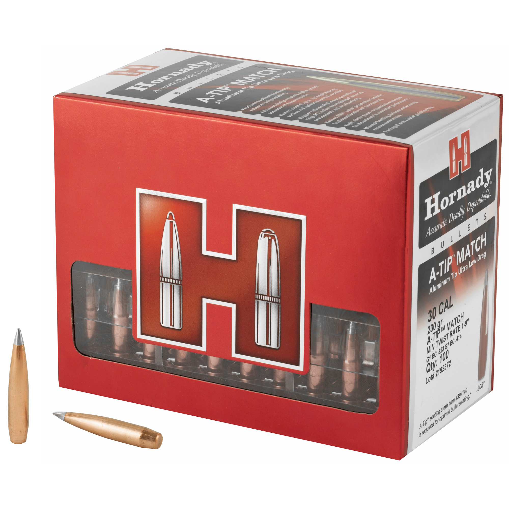 Hornady Rifle Bullets .30 cal .308" 230 gr A-Tip Match 100/ct
