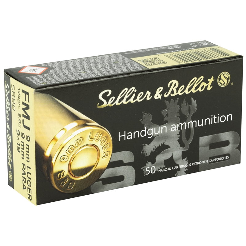 Sellier & Bellot 9mm Luger Full Metal Jacket 115 Grain 50 Rounds