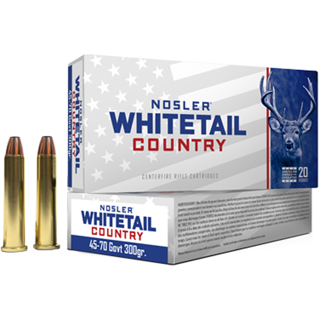 Nosler Whitetail Country Rifle 45-70 Government Soft Point 300 Grain 20 Rounds