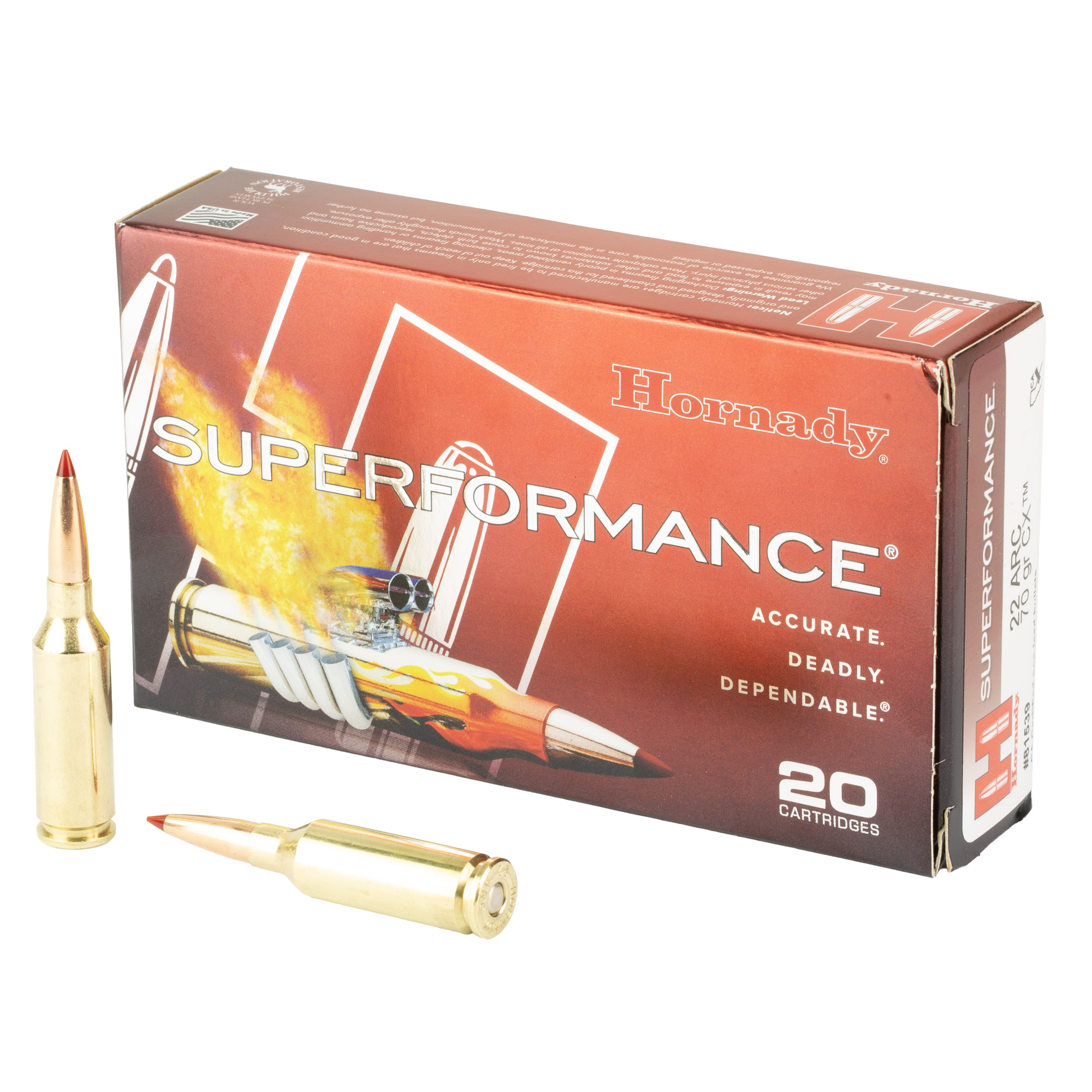 Hornady Superformance 22 Arc Cx Polymer Tip 70 Grain 20 Rounds
