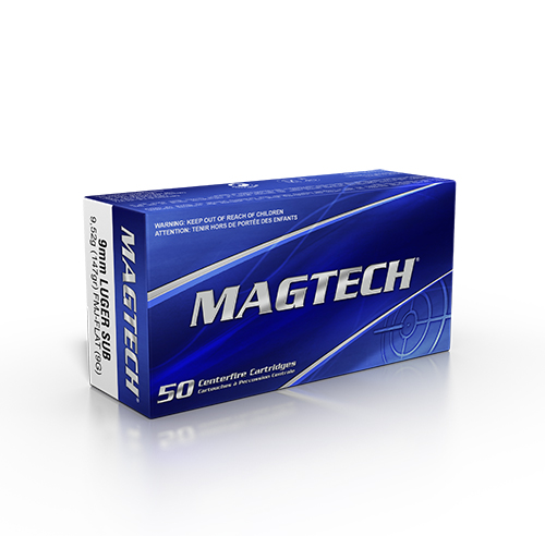 Magtech Flat Subsonic, 9mm Luger, Full Metal Jacket Flat, 147 Grain, 50 Rounds