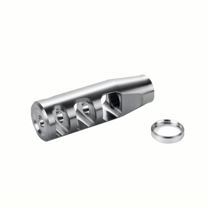 J P Enterprises Three Port Compensator 22 Caliber One Half Twenty Eight TPI Steel Silver