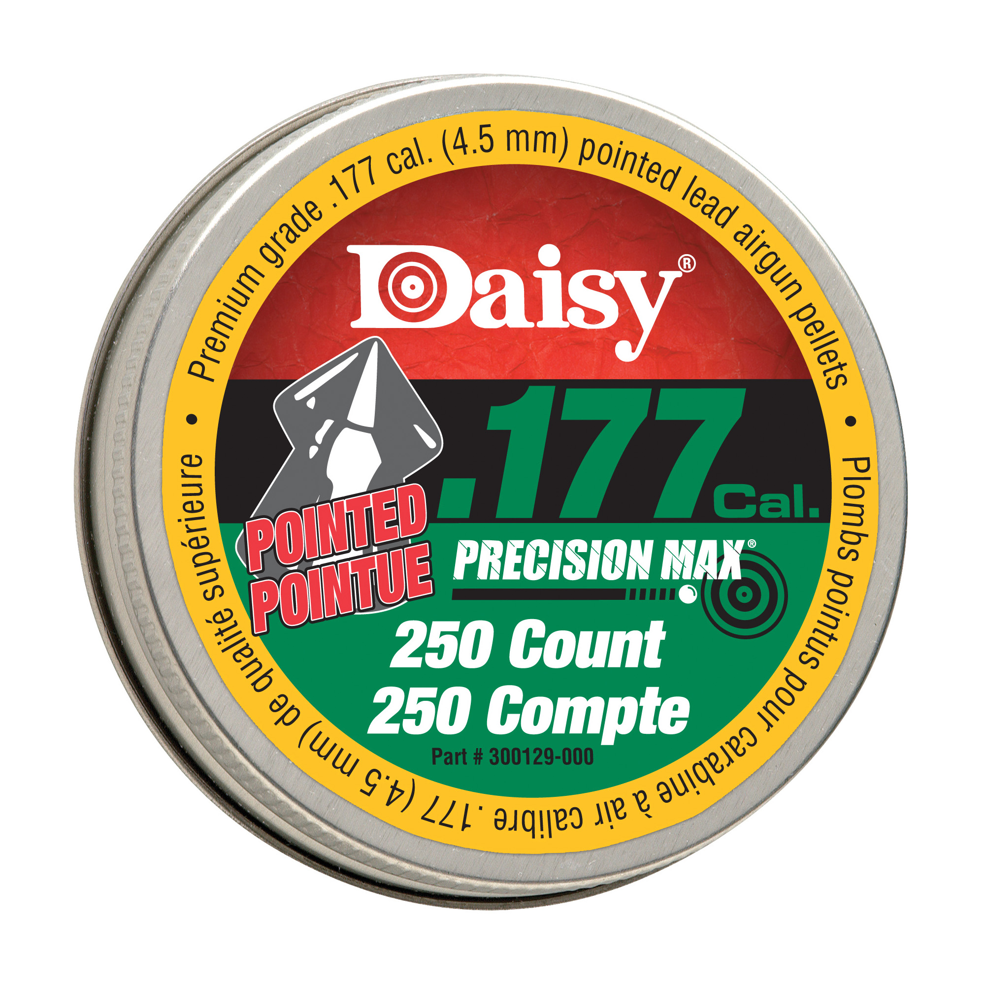 Daisy 987777406 PrecisionMax Premium 177 Lead Pointed Field Pellet 250/Tin