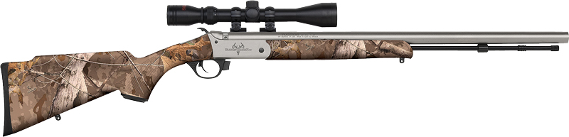 Traditions R5721108432 Buckstalker XT 50 Cal 209 Primer 24", Stainless Cerakote Barrel/Rec, Next Wyld Camo Synthetic Stock, 3-9x40mm Scope