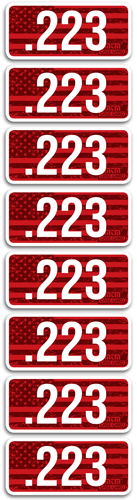 MTM Ammo Caliber Labels .223 Rem Red 8/ct