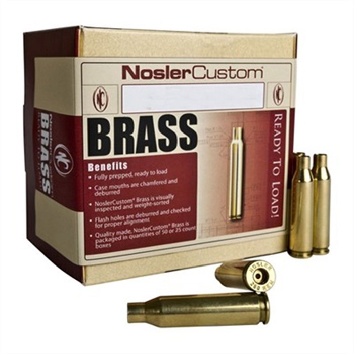 Nosler Unprimed Brass Rifle Cartridge Cases 25 Per Box .338 Lapua