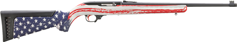 Ruger 10/22 22 Long Rifle 18.50" 10rd American Flag Camo Synthetic