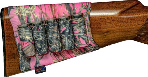 GrovTec Buttstock Shell Holder Open Style TrueTimber Pink Fits Standard Shotguns