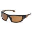Pyramex Carbondale Heavy Duty Shooting Glasses Black and Tan with Sandstone Bronze Lens