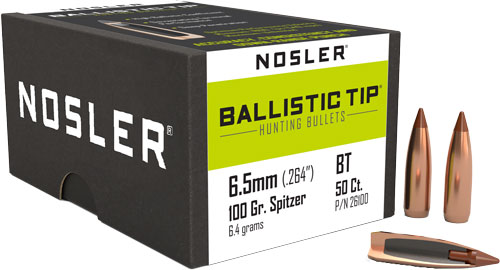 Nosler Ballistic Tip Hunting Bullets 6.5mm 100 gr. Spitzer Point 50 pk.