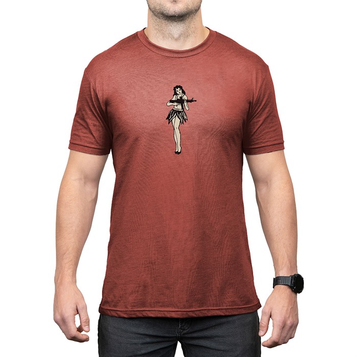 HULA GIRL CVC T-SHIRT MD REDROCK HEATHER