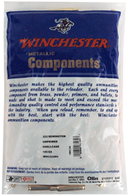Winchester Unprimed Brass Rifle Cartridge Cases 100/ct .222 Rem
