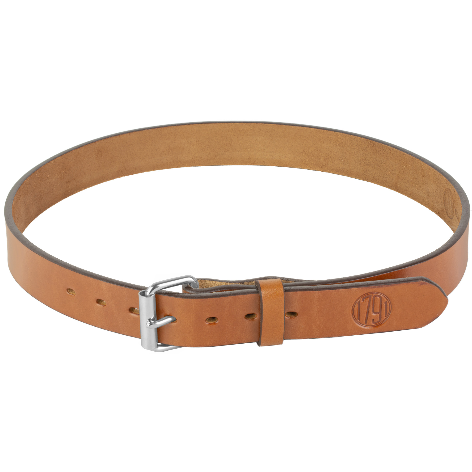 1791 Gunleather BLT013438CBRA 01  Gun Belt Classic Brown Leather 34/38 1.50" Wide Buckle Closure