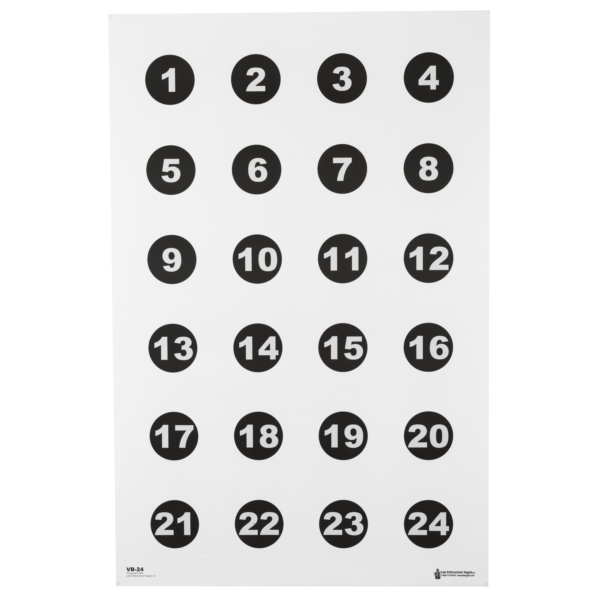 Action Target VB24100 Sighting Military Circle Paper 23" x 35" Black/White 100 Per Box