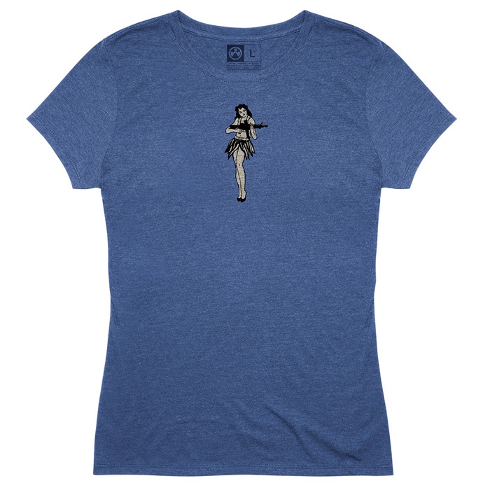 HULA GIRL TRI-BLEND T-SHIRT 3X-LARGE ROYAL HEATHER