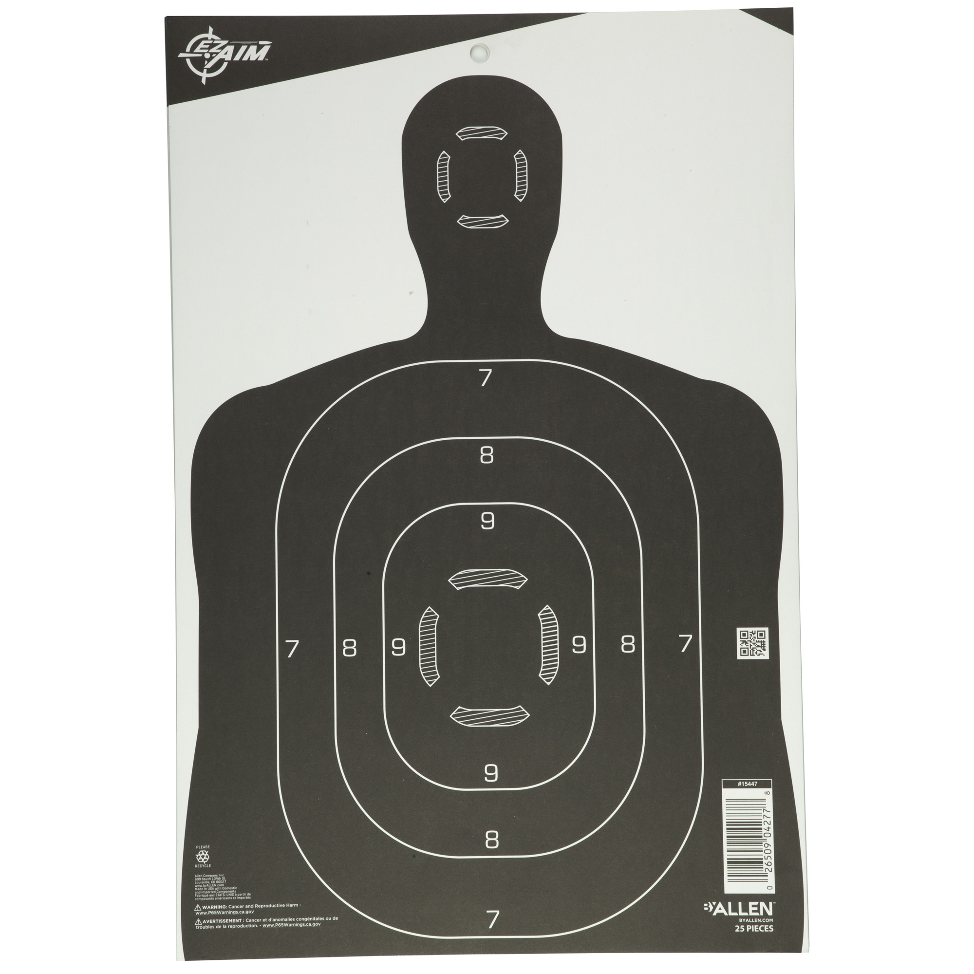 EZ-Aim 15447 Silhouette  Paper Hanging 12" x 18" Black/White 25 Per Pack