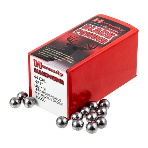 Hornady 6060 Black Powder Lead Balls 44 Cal .451 100 Per Box/ 25 Case