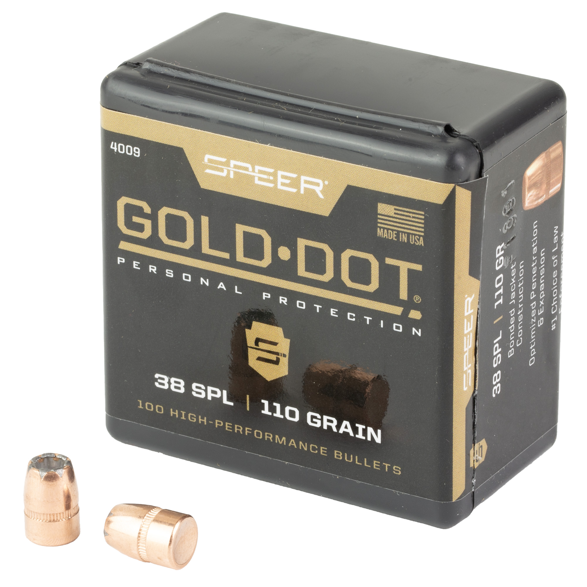 Speer 4009 Gold Dot Personal Protection 38Cal 110gr Hollow Point 100 Per Box/5 Case