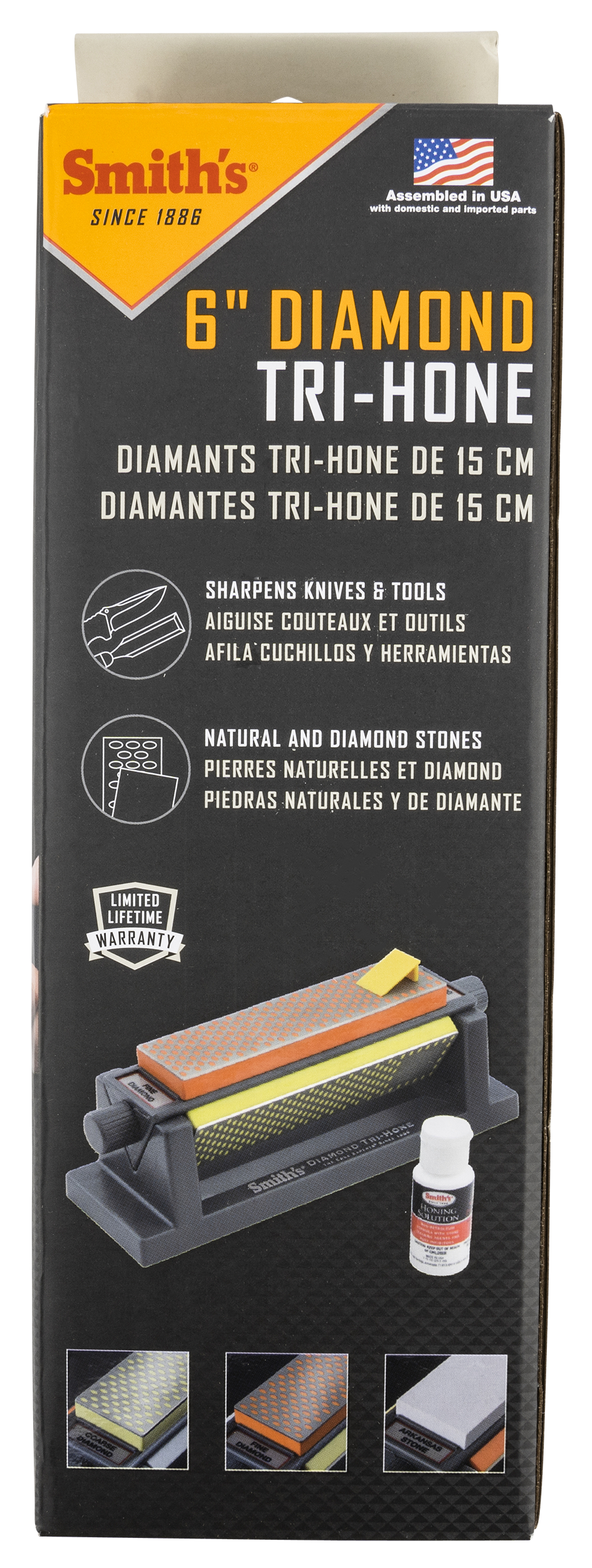 Smiths Products  Tri-Hone  Diamond Sharpener Coarse Coarse/Fine/Natural Gray
