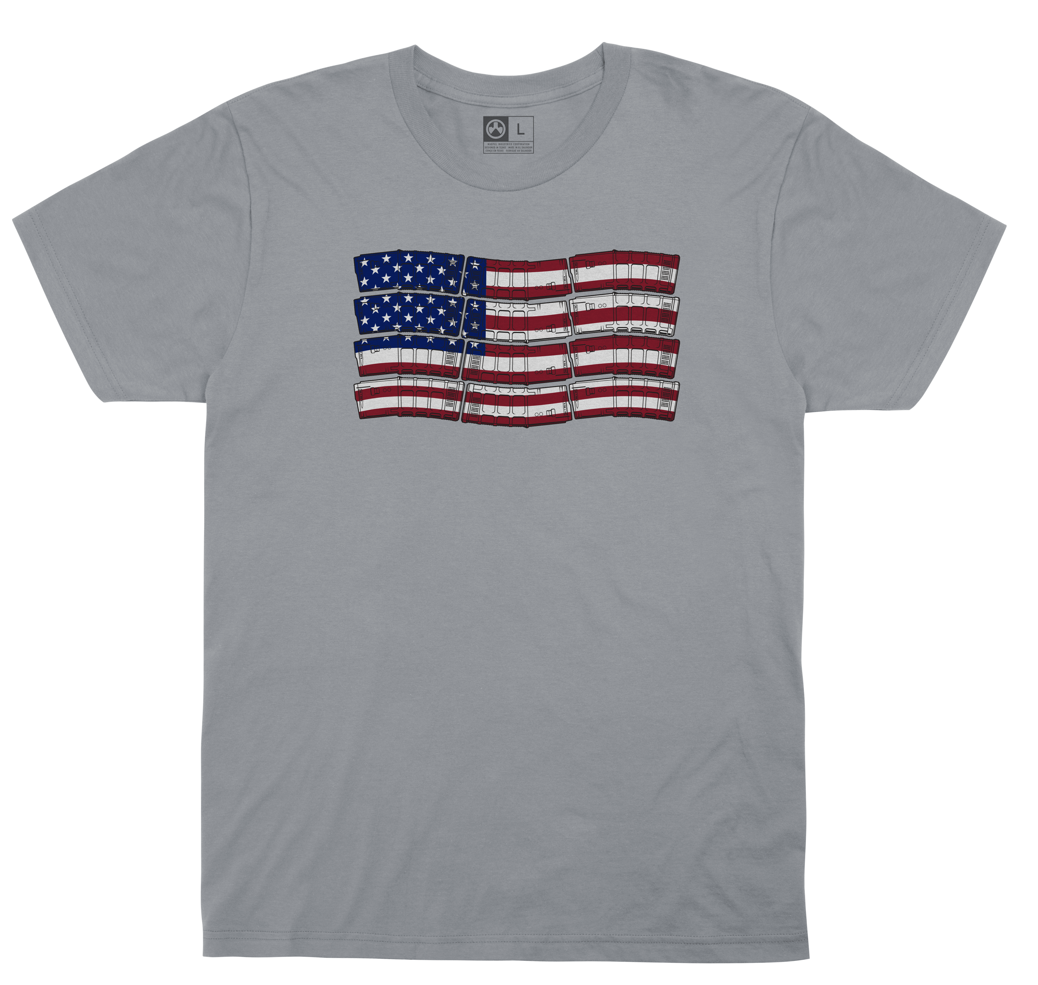 PMAG-FLAG COTTON T-SHIRT SILVER SMALL