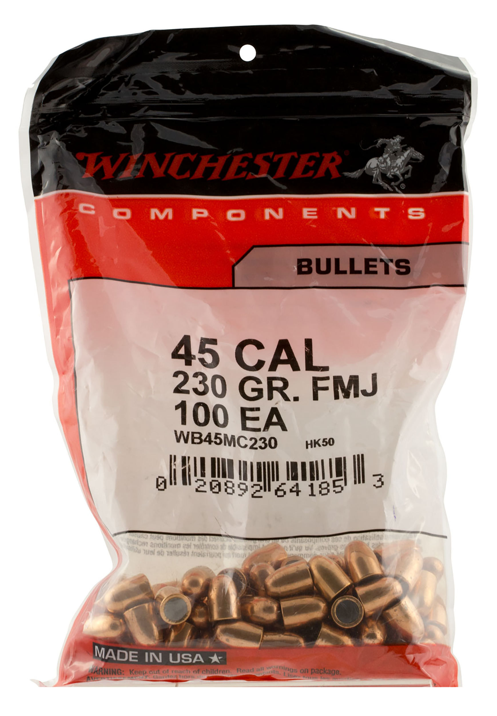 Winchester Ammo WBR45230 Centerfire Handgun  45Cal 230gr Full Metal Jacket Truncated Cone 500 Per Box/3 Case
